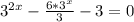 3^{2x}-\frac{6*3^x}{3}-3=0