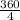  \frac{360}{4} 