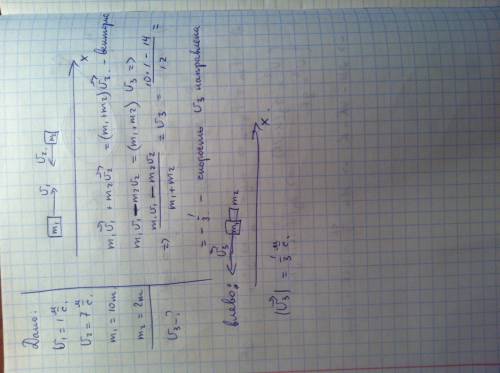 Тележка с песком катится со скоростью 1м/с по горизонтальному пути без трения.навстречу тележке лети