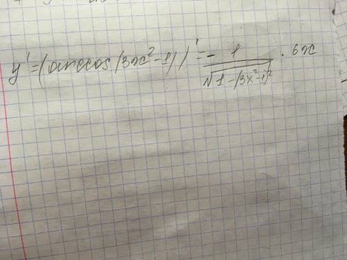 Y=arccos(3x²-1) найти производную, ! please!