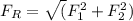 F_{R}=\sqrt(F^2_{1}+F^2_{2})