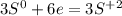 3S^0 + 6e = 3S^+^2