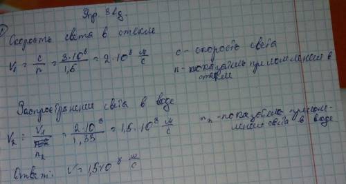 Определите распространения света в воде после прохождения стеклянной плоскопараллельной пластины​