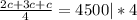 \frac{2c+3c+c}{4}=4500|*4