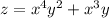 z=x^4y^2+x^3y