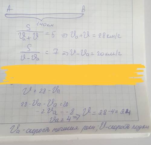 Расстояние между двумя базами отдыха по реке равно 140 км. это расстояние лодка проплывает по течени