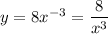 y=8x^{-3}=\dfrac 8{x^3}