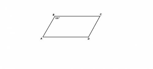Впараллелограмме abcd угол abc = 120 найти градусные меры остальных углов