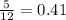 \frac{5}{12} = 0.41