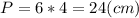 P = 6 * 4 = 24 (cm)