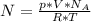 N = \frac{p*V*N_{A}}{R*T}