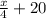 \frac{x}{4}+20