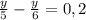 \frac{y}{5}-\frac{y}{6}=0,2