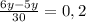 \frac{6y-5y}{30}=0,2