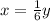 x=\frac{1}{6}y