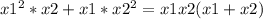 x1^2*x2+x1*x2^2=x1x2(x1+x2)