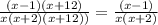 \frac{(x-1)(x+12)}{x(x+2)(x+12))} = \frac{(x-1)}{x(x+2)}