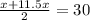 \frac{x + 11.5x}{2} = 30