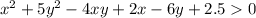 x^2+5y^2-4xy+2x-6y+2.50