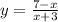 y=\frac{7-x}{x+3}