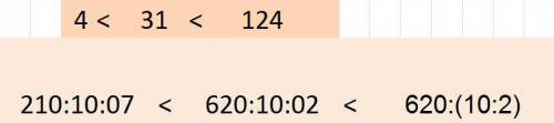 Сравнение 280: 10: 7 и 620: (10: 2)и620: 10: 2 с объямнением в столбик​