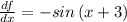 \frac{df}{dx} = - sin \left(x + 3\right)