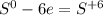 S^0 - 6e = S^{+6} 