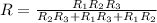 R=\frac{R_1R_2R_3}{R_2R_3+R_1R_3+R_1R_2}