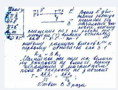 Протон влетает в электрическое и магнитное поле,скорость которого перпендикулярна силовым линиям,во