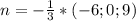 n=-\frac{1}{3} *(-6;0;9)