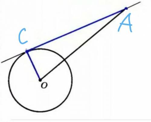 Решить ( желательно чертеж).к окружности с центром о проведена касательная ас (с-точка касания).найд