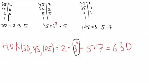 Нок 30; 45; 105, 40 за ответ( с объяснением)​