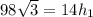 98\sqrt{3}=14h_1