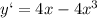 y`=4x-4x^{3}