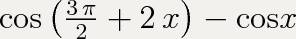 Решить уравнение cos(3π/2 + 2x) - cos x