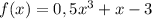 f(x)=0,5x^3+x-3