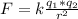 F = k\frac{q_{1}*q_{2}}{r^2}