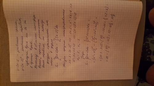 Вычислите площадь фигуры ограниченной графиками функций y = 2x-1 и y = (x-2) ^ 2. выполните рисунок