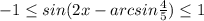 -1 \leq sin(2x-arcsin\frac{4}{5}})\leq 1