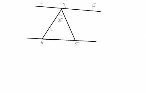 Треугольник abc равнобедренный. угол abc равен 20 градусов. через вершину b данного треугольника про