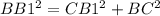 BB1^{2}=CB1^{2}+BC^{2}