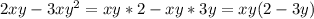 2xy-3xy^2=xy*2-xy*3y=xy(2-3y)