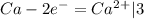 Ca - 2e^{-} = Ca^{2+} |3