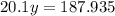 20.1y = 187 . 935