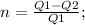 n=\frac{Q1-Q2}{Q1};\\