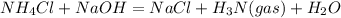 NH_4Cl + NaOH = NaCl + H_3N(gas) + H_2O