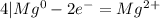 4 | Mg^{0} -2e^{-} = Mg^{2+}