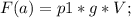 F(a)=p1*g*V;