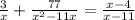 \frac{3}{x}+\frac{77}{x^2-11x}=\frac{x-4}{x-11}