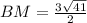 BM= \frac{3\sqrt{41} }{2}